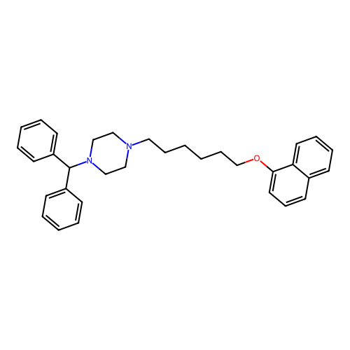 1-(Diphenylmethyl)-4-[6-(naphthalen-1-yloxy)hexyl]piperazine structure