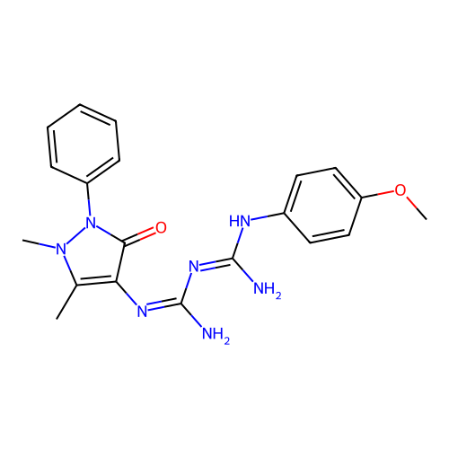 N-(1,5-dimethyl-3-oxo-2-phenyl-2,3-dihydro-1H-pyrazol-4-yl)-1-3-(4-methoxyphenyl)carbamimidamidomethanimidamide structure