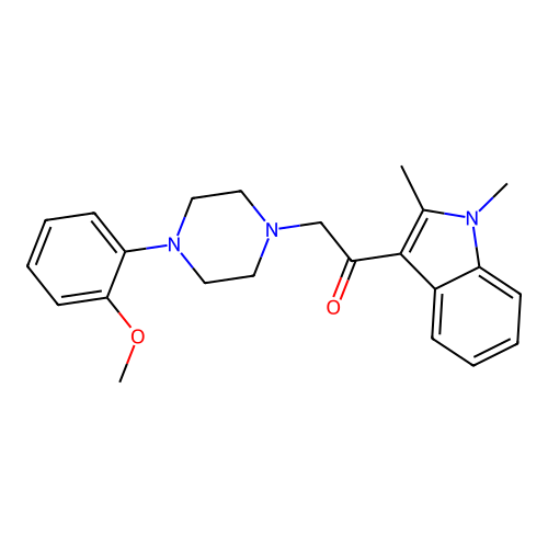 1-(1,2-dimethyl-1H-indol-3-yl)-2-(4-(2-methoxyphenyl)piperazin-1-yl)ethanone structure