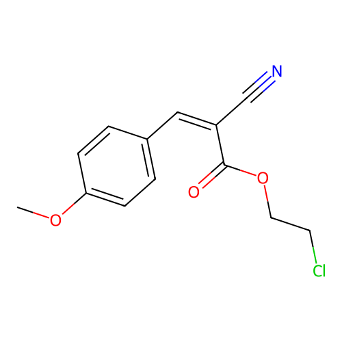 2-chloroethyl (2Z)-2-cyano-3-(4-methoxyphenyl)prop-2-enoate structure