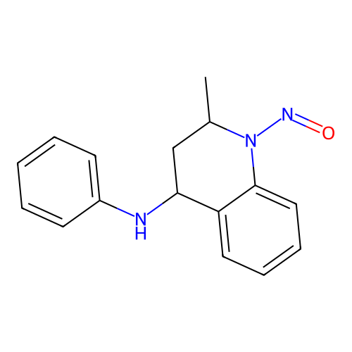 2-methyl-1-nitroso-N-phenyl-1,2,3,4-tetrahydroquinolin-4-amine structure