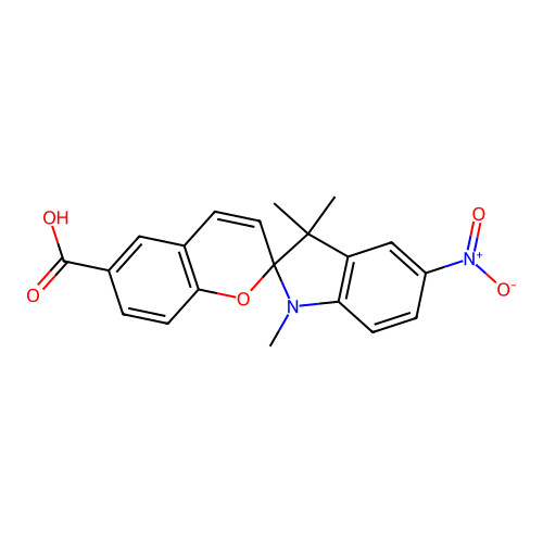 1',3',3'-Trimethyl-5'-nitrospiro[chromene-2,2'-indoline]-6-carboxylic acid structure