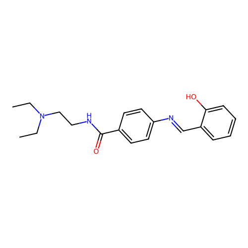 N-[2-(diethylamino)ethyl]-4-{[(E)-(2-hydroxyphenyl)methylidene]amino}benzamide structure