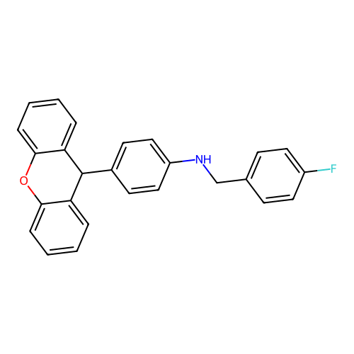 N-(4-fluorobenzyl)-4-(9H-xanthen-9-yl)aniline structure