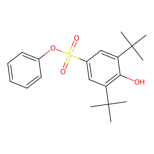 Phenyl 3,5-di-tert-butyl-4-hydroxybenzenesulfonate structure