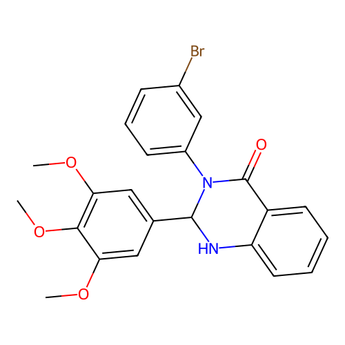 3-(3-bromophenyl)-2-(3,4,5-trimethoxyphenyl)-2,3-dihydroquinazolin-4(1H)-one structure