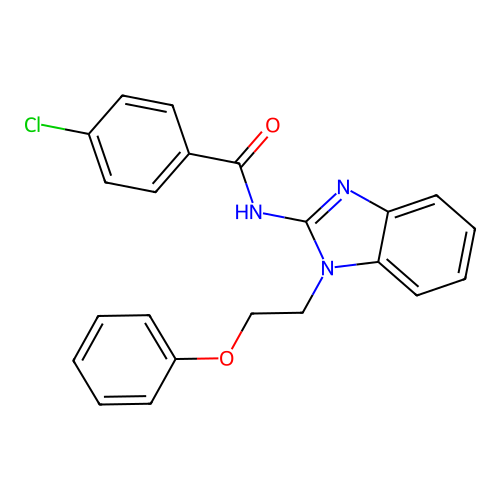 4-chloro-N-[1-(2-phenoxyethyl)-1H-benzimidazol-2-yl]benzamide structure