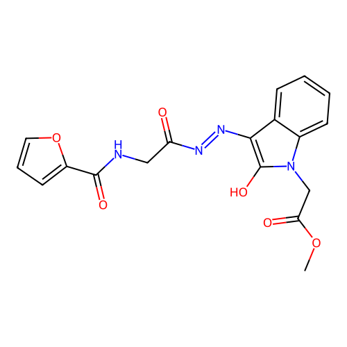 METHYL 2-[(3E)-3-({2-[(FURAN-2-YL)FORMAMIDO]ACETAMIDO}IMINO)-2-OXO-2,3-DIHYDRO-1H-INDOL-1-YL]ACETATE structure