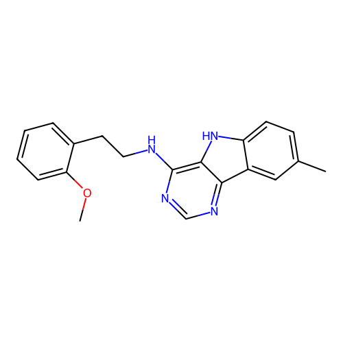 N-[2-(2-methoxyphenyl)ethyl]-8-methyl-5H-pyrimido[5,4-b]indol-4-amine structure