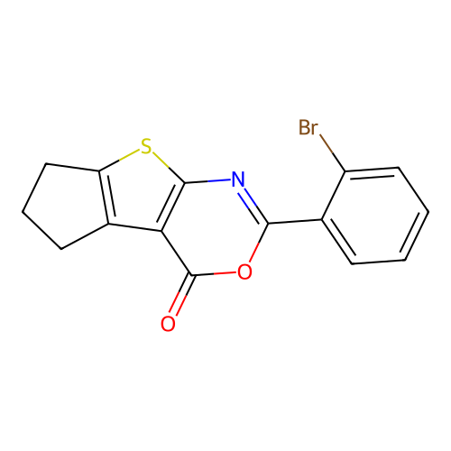 2-(2-bromophenyl)-6,7-dihydrocyclopenta[4,5]thieno[2,3-d][1,3]oxazin-4(5H)-one structure
