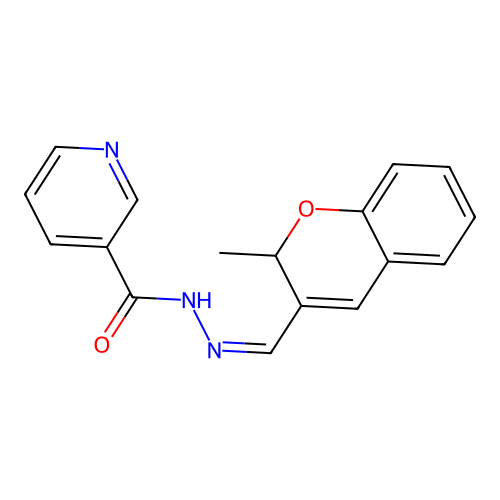 N-[(Z)-(2-methyl-2H-chromen-3-yl)methylideneamino]pyridine-3-carboxamide structure