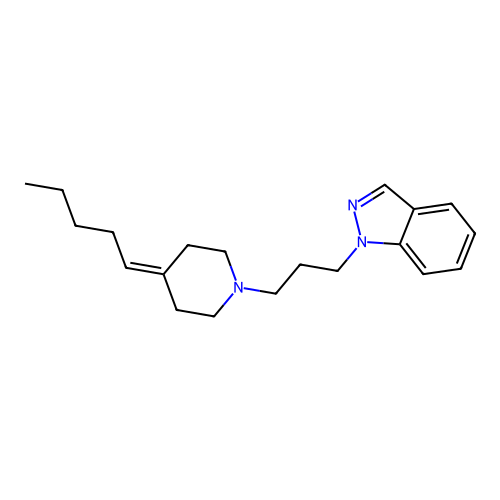 1-[3-(4-Pentylidene-1-piperidinyl)propyl]-1H-indazole structure