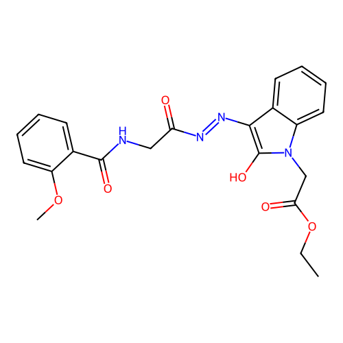 ETHYL 2-[(3E)-3-({2-[(2-METHOXYPHENYL)FORMAMIDO]ACETAMIDO}IMINO)-2-OXO-2,3-DIHYDRO-1H-INDOL-1-YL]ACETATE structure