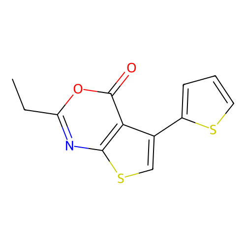 2-Ethyl-5-thiophen-2-yl-thieno[2,3-d][1,3]oxazin-4-one structure