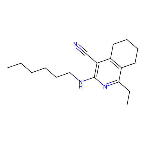 1-Ethyl-3-(hexylamino)-5,6,7,8-tetrahydroisoquinoline-4-carbonitrile structure