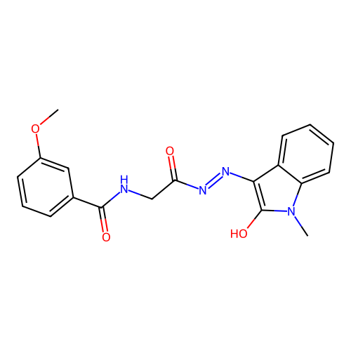 (Z)-3-methoxy-N-(2-(2-(1-methyl-2-oxoindolin-3-ylidene)hydrazinyl)-2-oxoethyl)benzamide structure
