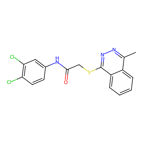 N-(3,4-dichlorophenyl)-2-[(4-methylphthalazin-1-yl)sulfanyl]acetamide structure