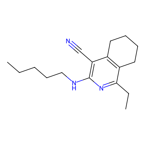 1-Ethyl-3-(pentylamino)-5,6,7,8-tetrahydroisoquinoline-4-carbonitrile structure