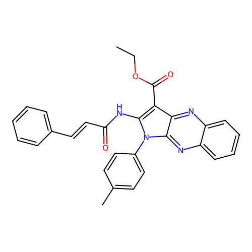 ethyl 2-cinnamamido-1-(p-tolyl)-1H-pyrrolo[2,3-b]quinoxaline-3-carboxylate structure