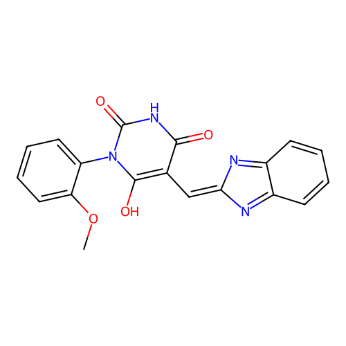 (5E)-5-(1H-benzimidazol-2-ylmethylidene)-1-(2-methoxyphenyl)-1,3-diazinane-2,4,6-trione structure