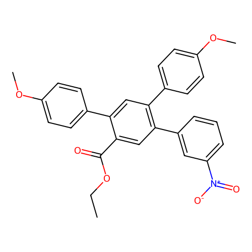 Ethyl 2,4-bis(4-methoxyphenyl)-5-(3-nitrophenyl)benzoate structure