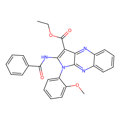 ethyl 2-benzamido-1-(2-methoxyphenyl)-1H-pyrrolo[2,3-b]quinoxaline-3-carboxylate structure
