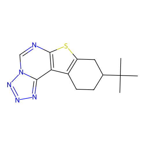 9-Tert-butyl-8,9,10,11-tetrahydro[1]benzothieno[3,2-e]tetrazolo[1,5-c]pyrimidine structure