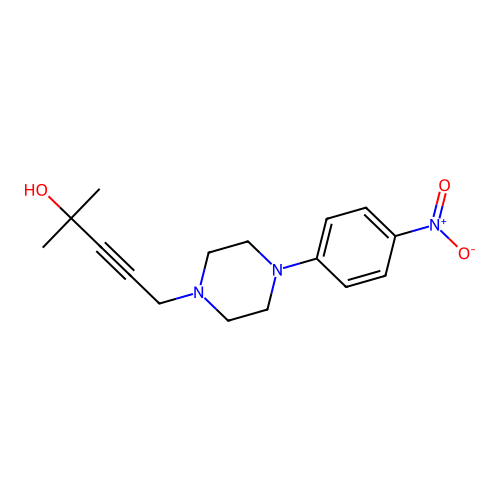 2-Methyl-5-[4-(4-nitrophenyl)piperazin-1-yl]pent-3-yn-2-ol structure