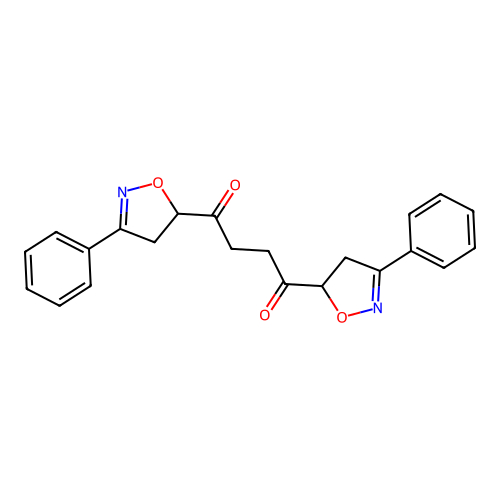 1,4-Bis(3-phenyl-4,5-dihydro-1,2-oxazol-5-yl)butane-1,4-dione structure