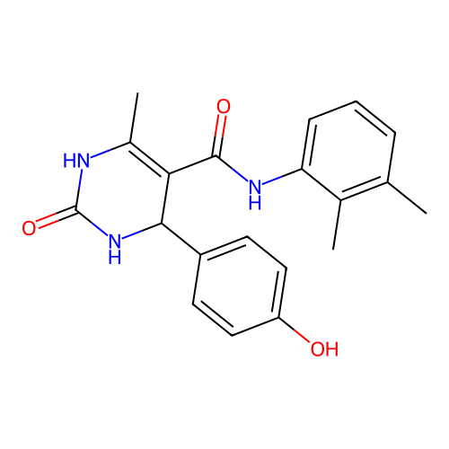 N-(2,3-dimethylphenyl)-4-(4-hydroxyphenyl)-6-methyl-2-oxo-1,2,3,4-tetrahydropyrimidine-5-carboxamide structure
