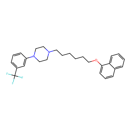 1-(6-(Naphthalen-1-yloxy)hexyl)-4-(3-(trifluoromethyl)phenyl)piperazine structure