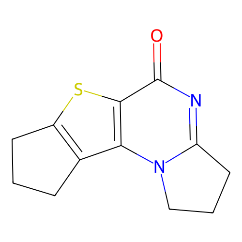2,3,8,9-tetrahydro-1H-cyclopenta[4,5]thieno[2,3-e]pyrrolo[1,2-a]pyrimidin-5(7H)-one structure
