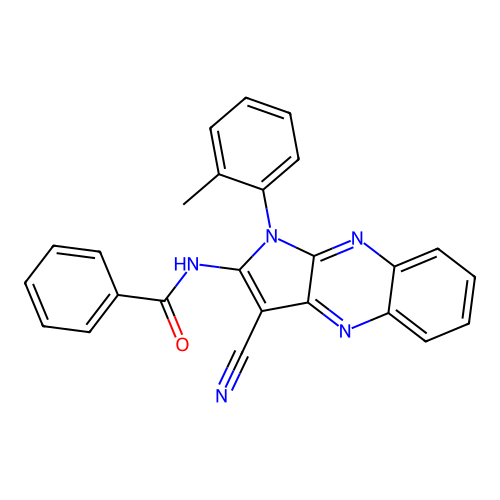 N-[3-cyano-1-(2-methylphenyl)-1H-pyrrolo[2,3-b]quinoxalin-2-yl]benzamide structure