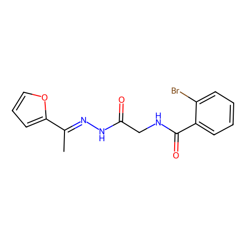 2-Bromo-N-({N'-[(1E)-1-(furan-2-YL)ethylidene]hydrazinecarbonyl}methyl)benzamide structure