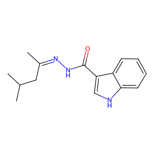 N'-[(2Z)-4-methylpentan-2-ylidene]-1H-indole-3-carbohydrazide structure