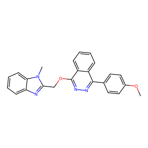 1-(4-methoxyphenyl)-4-[(1-methyl-1H-benzimidazol-2-yl)methoxy]phthalazine structure