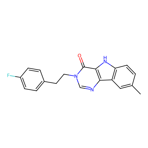 3-[2-(4-fluorophenyl)ethyl]-8-methyl-3,5-dihydro-4H-pyrimido[5,4-b]indol-4-one structure