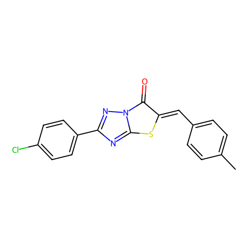 (Z)-2-(4-chlorophenyl)-5-(4-methylbenzylidene)thiazolo[3,2-b][1,2,4]triazol-6(5H)-one structure
