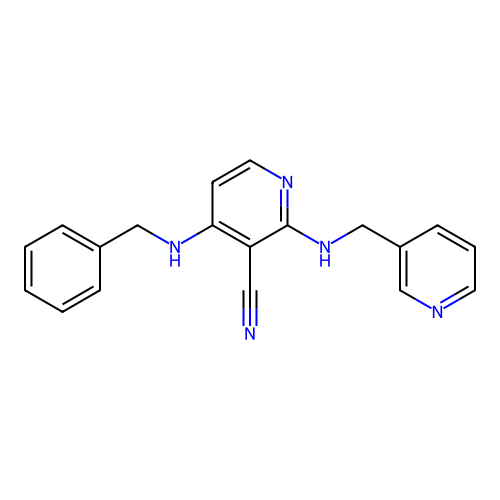 4-(Benzylamino)-2-(pyridin-3-ylmethylamino)pyridine-3-carbonitrile structure