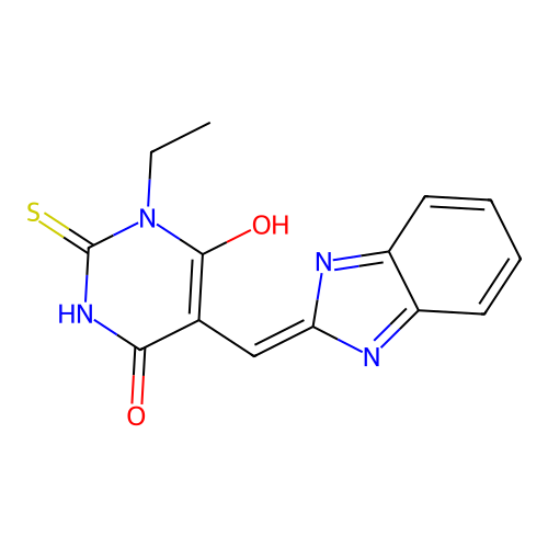 5-(1H-Benzoimidazol-2-ylmethylene)-1-ethyl-2-thioxo-dihydro-pyrimidine-4,6-dione structure
