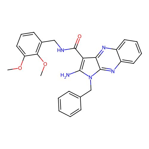 2-amino-1-benzyl-N-(2,3-dimethoxybenzyl)-1H-pyrrolo[2,3-b]quinoxaline-3-carboxamide structure