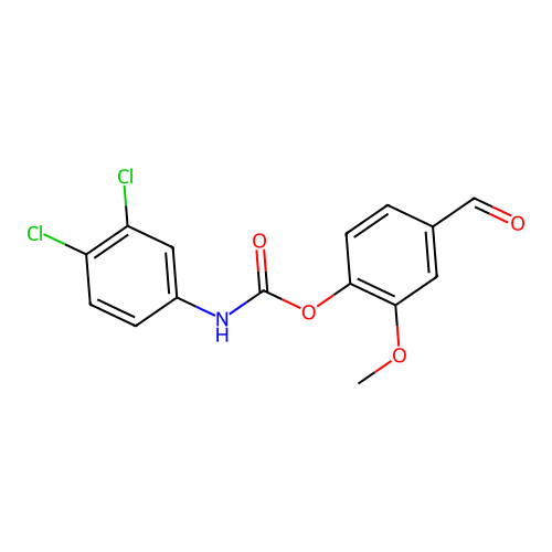 4-Formyl-2-methoxyphenyl (3,4-dichlorophenyl)carbamate structure