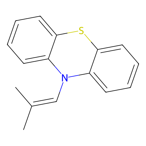 10-(2-methylprop-1-en-1-yl)-10H-phenothiazine structure