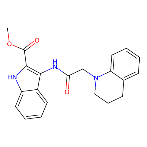 methyl 3-[(3,4-dihydroquinolin-1(2H)-ylacetyl)amino]-1H-indole-2-carboxylate structure