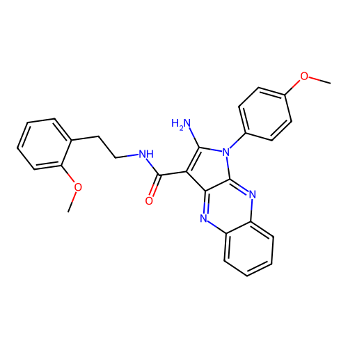 2-amino-1-(4-methoxyphenyl)-N-[2-(2-methoxyphenyl)ethyl]-1H-pyrrolo[2,3-b]quinoxaline-3-carboxamide structure