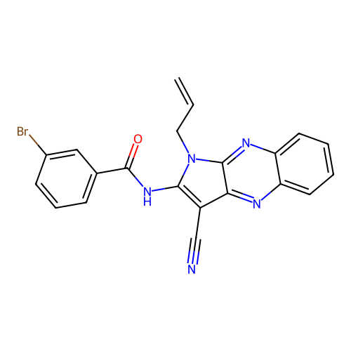 N-(1-allyl-3-cyano-1H-pyrrolo[2,3-b]quinoxalin-2-yl)-3-bromobenzamide structure