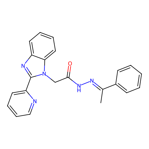 N'-(1-phenylethylidene)-2-[2-(2-pyridinyl)-1H-benzimidazol-1-yl]acetohydrazide structure