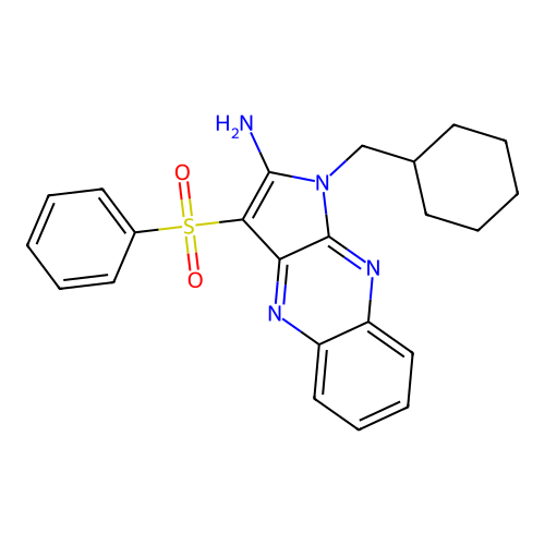 1-(cyclohexylmethyl)-3-(phenylsulfonyl)-1H-pyrrolo[2,3-b]quinoxalin-2-amine structure