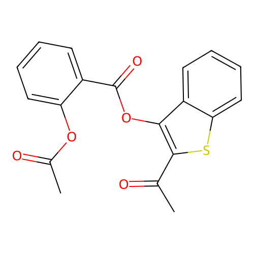2-Acetyl-1-benzothiophen-3-yl 2-(acetyloxy)benzoate structure