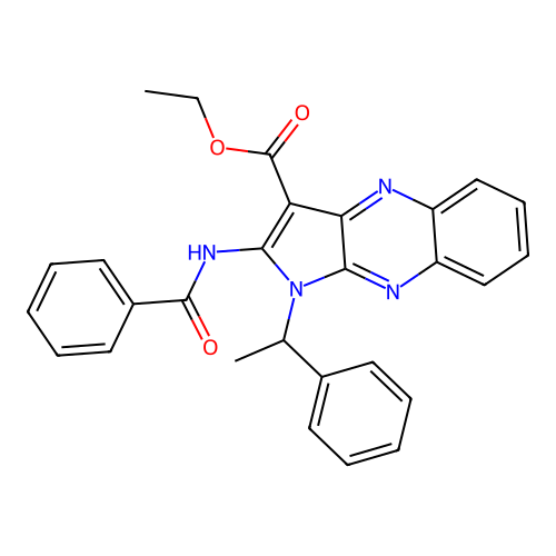 ethyl 2-benzamido-1-(1-phenylethyl)pyrrolo[3,2-b]quinoxaline-3-carboxylate structure